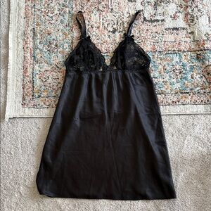 NWOT- Victoria’s Secret Black Lace Babydoll Sleep Dress